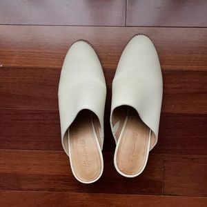 Leather Ivory mules. Size 8 1/2.